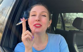 Red Lips Marlboro Smoke in Face & Sexy Striptease POV