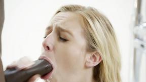 ”Taylor White trying out her first black erection”