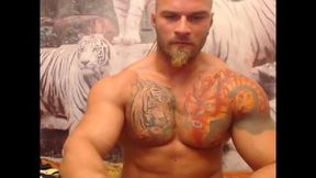 Muscles and Tattooed Guy Jerks Off - Solo