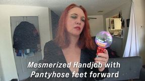 Eves Mesmerized Handjob with pantyhose feet forward 09