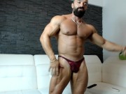granit ripped muscles flexing hard