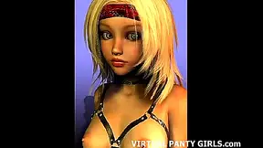Cute 3D Animated Stripper in Pink Panties Gives Blowjob & Hardcore Anime Action