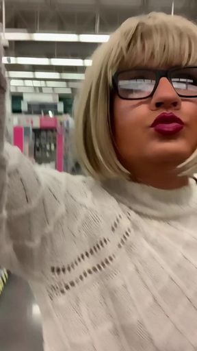 Thong in Hot Sissy TS Scarf for Exhibitionist