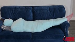 Minx Grrl's Blue Mummy Part 2 - Foot Tickling and Foot Worship (MP4 Format)