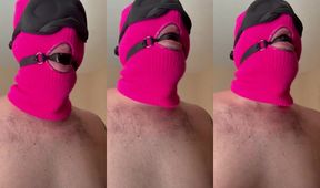 Ball gagged femboy moaning louder than his punishment bdsm slave duties
