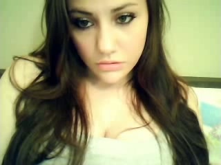 Sweet brunette teen vixen flashes her big beautiful tits