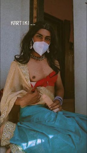 Indian crossdresser anal play Big Dildo