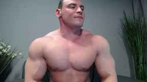 Hot ass show, foreskin time, 45 size feet show, flexing, wanking, nipple play, biceps kissing and licking with big tongue