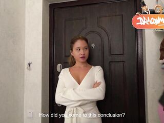 "lost Wager - Please a Stranger": Breasty Gal next Door Screwed by Large Penis. Filth...