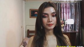 Small Tit Shemale Fingering Her Juicy Ass