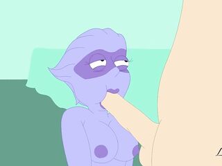 Futanari Miranda meets an asari