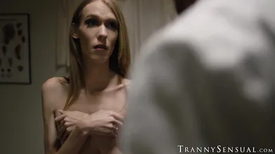 Doctor Pierce Paris takes cock down TS Crystal Thayers throat and ass