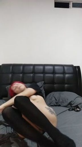 Red Haires Girl Enjoys Touching Herself