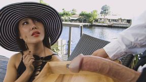 Big tits sexy lady Tiffany Rain seduces a waiter with large cock