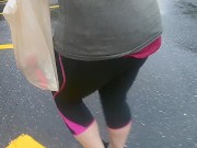in the Rain ~A Velvet Short~ Pale Curvy Red Head PAWG Walking