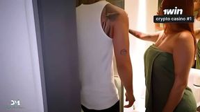 Danner Mendez penetrated Andrea Castro in the bathroom after fixing her shower - super-steamy gonzo porn! First time bare messy girl!