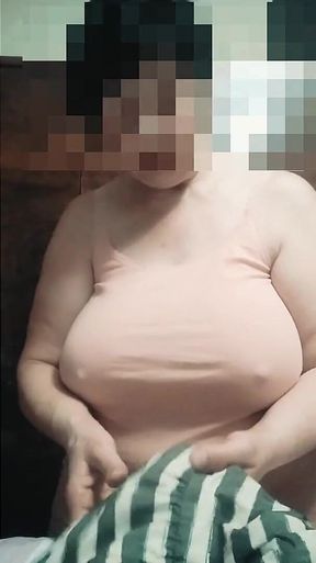 Stepmom While Ironing Shows off Her Big Natural Tits