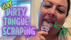 Malory’s Raw Morning Tongue Scraping – No Makeup, Very Dirty Tongue