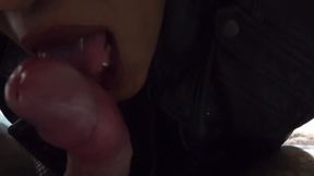the kinky queen of blowjobs “dark dea  suck a huge white cock and swallow a lot of cum
