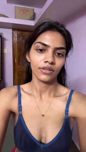 Indian woman in blue bra