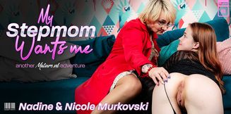 Mature Nadine seduces her small breasted teen stepdaughter Nicole Murkovski into hot lesbian sex