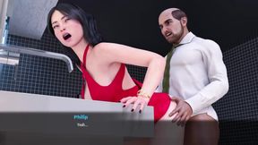 Fashion Business - #7 Monica fuck in toilet and sucking dick - 3d game