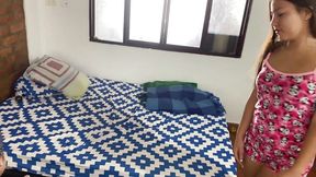 My Stepdad Hides in the Closed Room and Sees Us Fucking so He Joins Us and Makes Us Both Cum