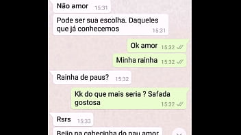 Casal Edu e Aline - Conversa do casal no zap sobre o tes&atilde_o da esposa safada por um desconhecido