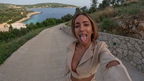 Cum Walk on the island with Luna Black