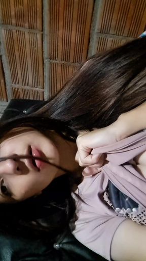 Influencer shows off her big tits