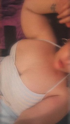 Curvy solo lady lies