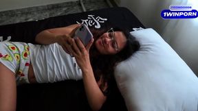 I find my stepdaughter in her pajamas in bed and she just wants my black cock