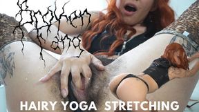 Hairy Yoga Cum Stretch: Downward Dog Fingers Drip Inner Thighs