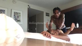 Busty amateur princess gets nailed after a steamy massage in French