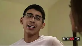 Busty latina stepmom takes her stepson into her bedroom for some sex training - Armani Black
