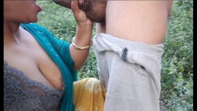 Desi jungle bhabhi played dirty game of sex with a boy in the jungle and also did blowjob.