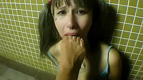 Petite Asian teen 18+ Gagging On Her Femdoms Sexy Feet