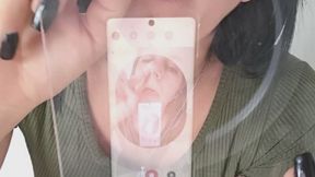 Mouth and nose on glass!