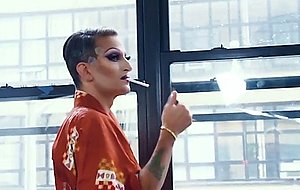 Man transformed into a blonde drag