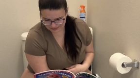 Curvy MILF's Private Toilet Fart Session: Caught Peeking & Told to Be Quiet!