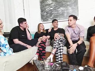 three vs three! Truth or dare? Game night with allies turns into amateur fuckfest!