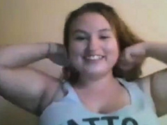 Chubby teen shows me her tits