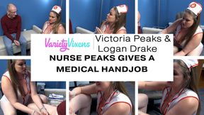 Nurse Peaks Gives A Medical Handjob