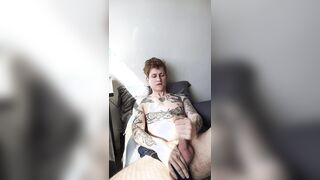 Super-cute Twunk Edges Uncircumcised Salami Before Self-Facial cumshot