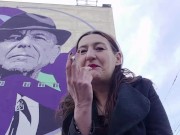 INHALE 13 Gypsy Dolores Smoking Fetish with Leonard Cohen/ Montreal murals
