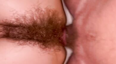 Super hairy MILF do anal and squirt a lot