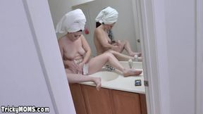 Stepmom asks for help shaving neglected cunt