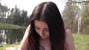 Fat German Slut Pissing in the Woods