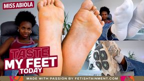 Today you will taste my feet! ( Foot Humiliation with Ebony Mistress Abiola ) - FULL HD wmv