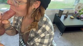 Cute Blowjob + Huge Cumshot on My Face